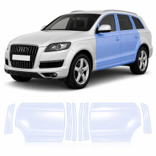Антигравийная защитная бронепленка по лекалам для Audi Q7 4L 2005-2015 - зоны дверей и стойки окон