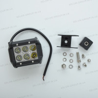Додаткова LED фара 18W (3W*6) 10-30V 95x75x60 mm Далекий відбивач Чорний