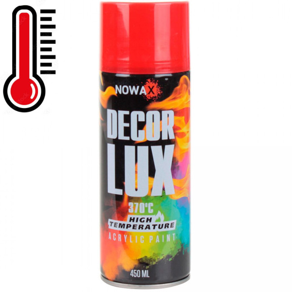 Акрилова високотемпературна фарба Nowax 370° Спрей 450 мл Червона (flame red/ral3000)