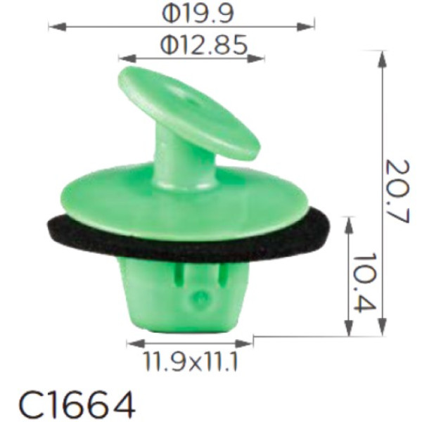 Кліпса кріплення молдингу багажник TOYOTA LEXUS (8149650010 81496-50010 15768) C1664