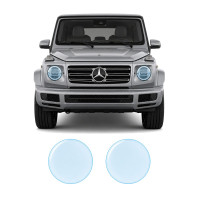 Антигравийная защитная бронепленка по лекалам для Mercedes-Benz G-Class W463 2018- оптика (фары и ПТФ)