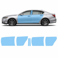 Антигравійна захисна бронеплівка за лекалами для Acura RLX I facelift 2018-2020 - зони дверей і стійки вікон