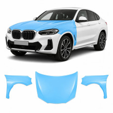 Антигравийная защитная бронепленка по лекалам для BMW X4 G02 facelift 2021- капот и передние крылья