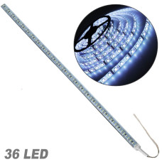 Лента диодная алюминий 12V - 50 см - 2А 36LED - в силиконе эффект сплошной ленты Желтый свет (5630)