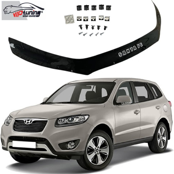 Дефлектор капоту мухобійка для Hyundai Santa Fe 2006-2012 (Vip Tuning) HYD11