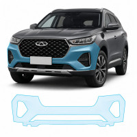 Антигравийная защитная бронепленка по лекалам для Chery Tiggo 7 Pro I 2020-2022 - передний бампер