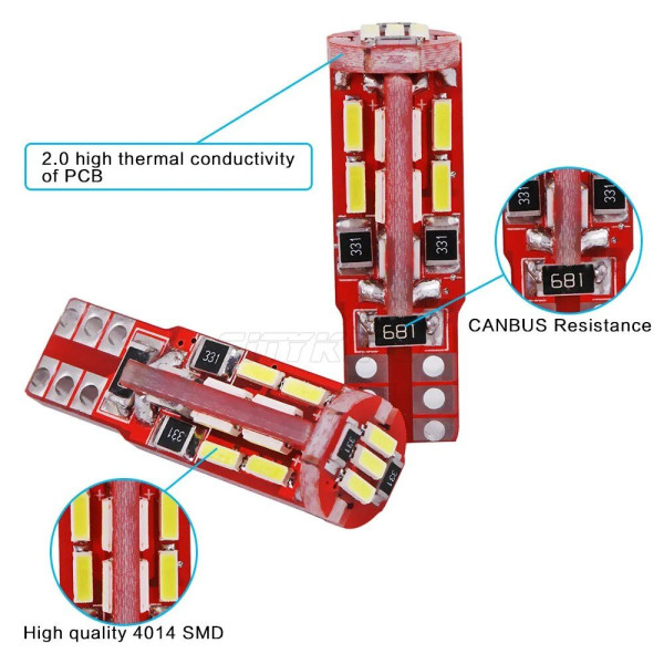Автолампа світлодіодна LED 12/24V T10 3,4W 440 Lm (Canbus Оманка) Біле Світло 1 шт