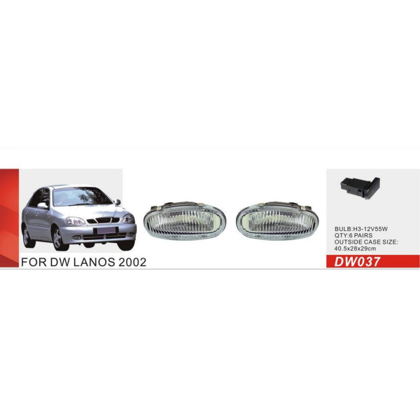 Противотуманные фары для Daewoo Lanos с лампой кнопка вкл света (DW-037W)