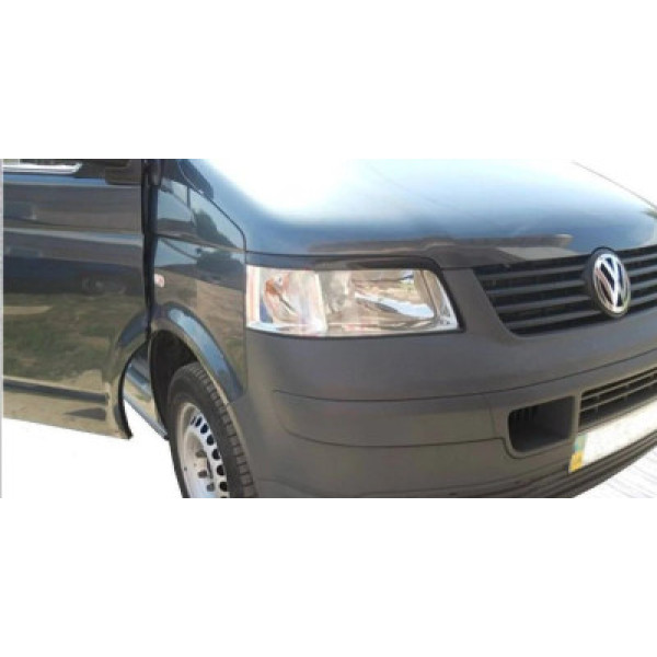 Вії фар для Volkswagen T5 2003-2010 на скотчі Чорні Voron glass