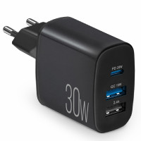 Сетевое зарядное устройство Brevia ePower PD20W+QC18W+12W черный 45030DUCB