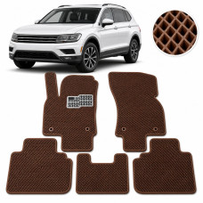 Килимки в салон EVA для Volkswagen Tiguan II USA Allspace 2015- з підп'ятником Коричневі 5 шт
