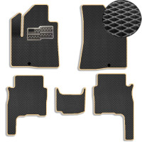 Килимки в салон EVA для Hyundai Santa Fe 2006-2010 (Доресталінг) з підп'ятником Чорно-Бежевий кант 5 шт
