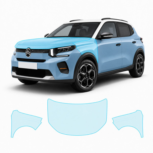 Антигравійна захисна бронеплівка за лекалами для Citroen C3 III 2024- капот і передні крила