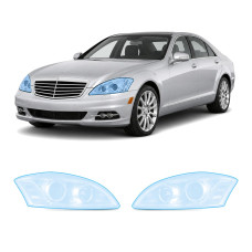 Антигравійна захисна бронеплівка за лекалами для Mercedes-Benz S-Class W221 facelift 2009-2013 - оптика (фари та ПТФ)