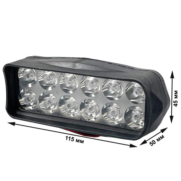 Дополнительная LED фара 18W (1,5W*12) 10-30V 115x50x45 мм Дальний 1 шт