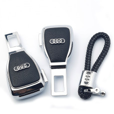 Набір авто для Audi №2 / Заглушка перехідник ременя безпеки та брелока з логотипом