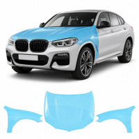 Антигравійна захисна бронеплівка за лекалами для BMW X4 G02 2018-2021 - капот і передні крила