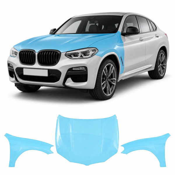Антигравійна захисна бронеплівка за лекалами для BMW X4 G02 2018-2021 - капот і передні крила