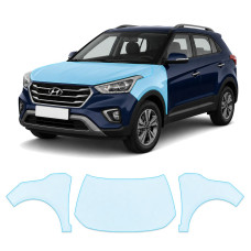 Антигравійна захисна бронеплівка за лекалами для Hyundai Creta I facelift 2018-2019 - капот і передні крила
