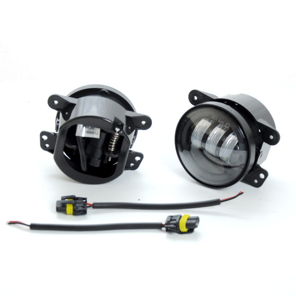 Противотуманные LED Фары круглые D89 мм / Линза без ДХО / 12V / евро разъем / регулировка / желтые / 2 шт