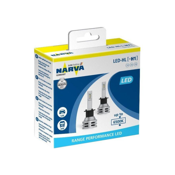 LED лампи автомобільні Narva H1 5000Lm/19W/6000K/IP67/8-48V/радіатор кулер 2 шт (180573000)
