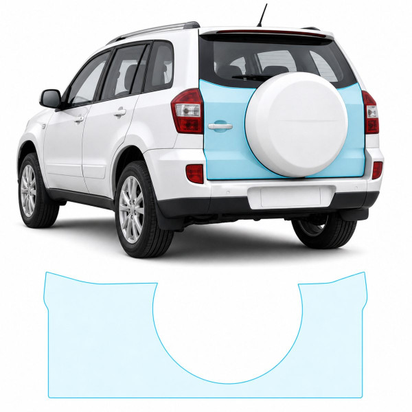 Антигравійна захисна бронеплівка за лекалами для Chery Tiggo 3 II 2014-2019 - зона кришки багажника