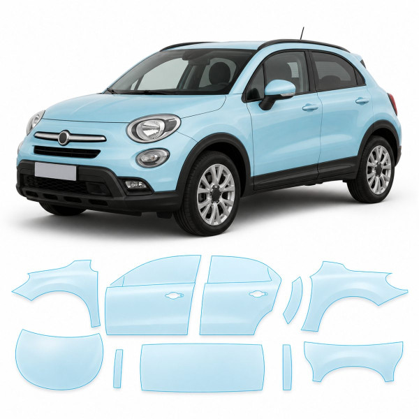 Антигравийная защитная бронепленка по лекалам для Fiat 500X I 2015-2018 - полный кузов