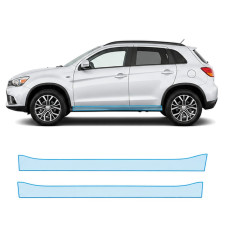 Антигравійна захисна бронеплівка за лекалами для Mitsubishi ASX I facelift 2016-2023 - нижня зона кузова пороги