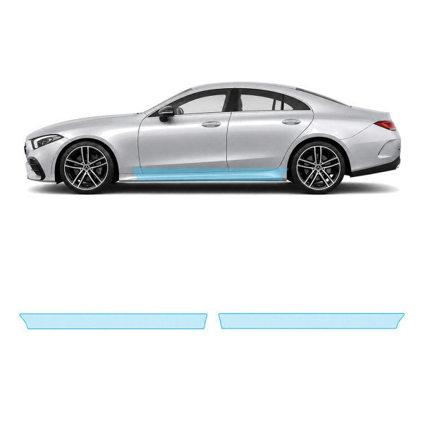 Антигравийная защитная бронепленка по лекалам для Mercedes-Benz CLS C257 facelift 2021-2023 - нижняя зона кузова пороги