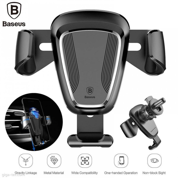 Автотримач для телефону магнітний BASEUS Gravity Car Mount,захоплення під вагою Чорний