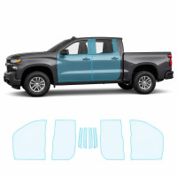 Антигравійна захисна бронеплівка за лекалами для Chevrolet Silverado IV 2019-2021 - зони дверей і стійки вікон