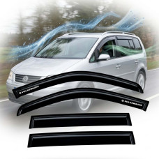 Дефлектори вікон ветровики Volkswagen Touran I 2003-2010 Універсал Скотч 3M Voron Glass