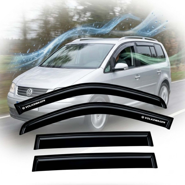 Дефлектори вікон ветровики Volkswagen Touran I 2003-2010 Універсал Скотч 3M Voron Glass