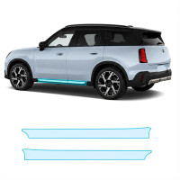 Антигравийная защитная бронепленка по лекалам для Mini Countryman U25 2023- нижняя зона кузова пороги