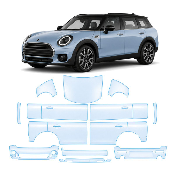 Антигравийная защитная бронепленка по лекалам для Mini Clubman F54 facelift 2019-2024 - полный кузов