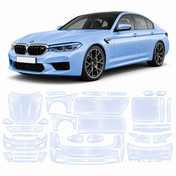 Антигравийная защитная бронепленка по лекалам для BMW M5 F90 2017-2023 - полный кузов