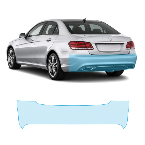 Антигравийная защитная бронепленка по лекалам для Mercedes-Benz E-Class W212 facelift 2013-2016 - задний бампер