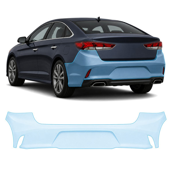Антигравийная защитная бронепленка по лекалам для Hyundai Sonata LF facelift 2017-2019 - задний бампер