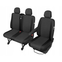 Чехлы модельные 2+1 для Renault Traffic / Opel Vivaro / Nissan Primastar Черно - серые