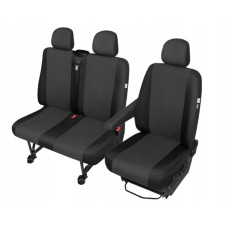 Модельні чохли 2+1 для Renault Traffic / Opel Vivaro / Nissan Primastar Чорно - сірі