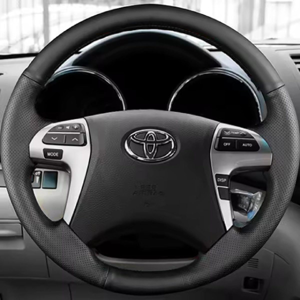Чехол Оплетка Руля для Toyota Camry 2006-2011 Кожа (Модельная Выкройка) №58