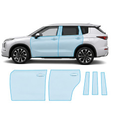 Антигравийная защитная бронепленка по лекалам для Mitsubishi Outlander IV 2021- зоны дверей и стойки окон