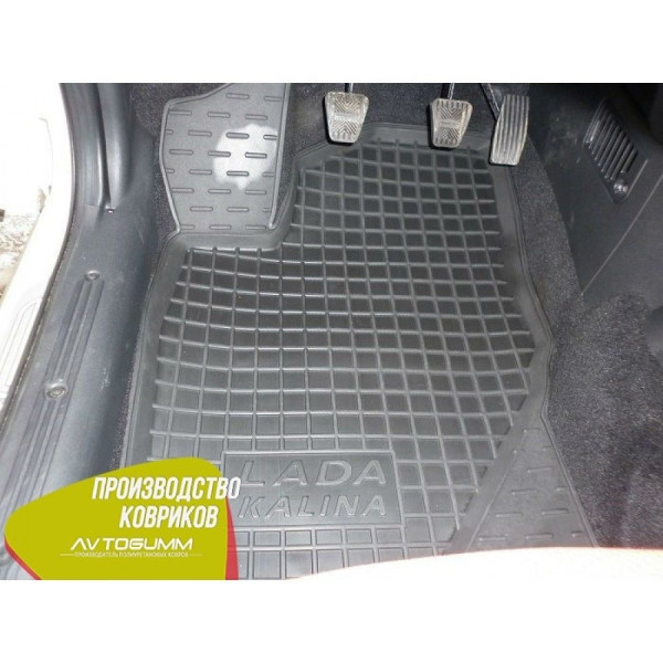 Автомобільні килимки в салон ВАЗ Lada Kalina 04 Granta 11 борт 3-5 см Чорні (Avto-Gumm)