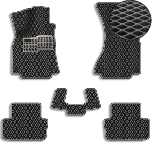 3D Коврики в салон EVA для Audi A4 (В8) 2008-2015 с подпятником Черные 5 шт