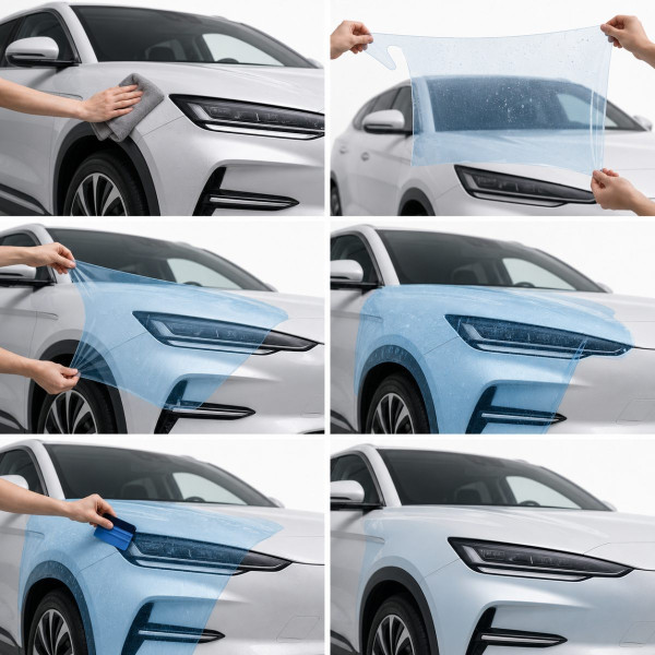 Антигравійна захисна бронеплівка за лекалами для BYD Song Plus I facelift 2023- передня частина авто (капот бампер крила))