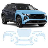 Антигравійна захисна бронеплівка за лекалами для Hyundai Tucson NX4 facelift 2024- передня частина авто (капот бампер крила))