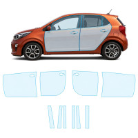 Антигравійна захисна бронеплівка за лекалами для Kia Picanto JA 2017-2019 - зони дверей і стійки вікон