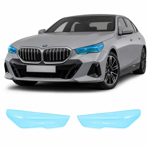 Антигравийная защитная бронепленка по лекалам для BMW 5 Series G60 2023- оптика (фары и ПТФ)