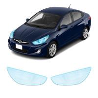 Антигравийная защитная бронепленка по лекалам для Hyundai Accent RB 2011-2017 - оптика (фары и ПТФ)