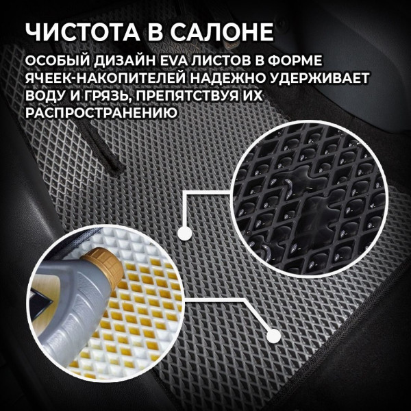 3D EVA Килимки в салон для Skoda SuperB 2001-2008 (Металевий підп'ятник) Бежевий-Бежові кант 5 шт